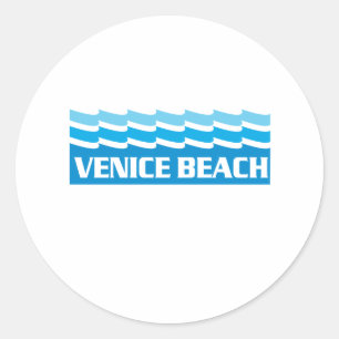 Adesivo Redondo Ondas da praia de Veneza