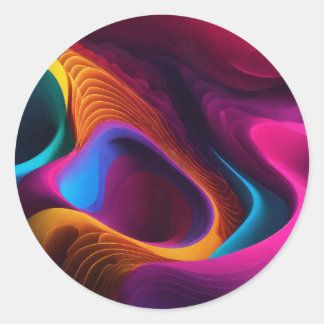 Adesivo Redondo Ondas de cor vibrantes