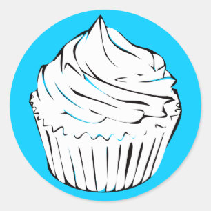 Adesivo Redondo ondas do cupcake