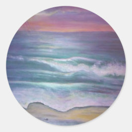 Adesivo Redondo Ondas do Oceano
