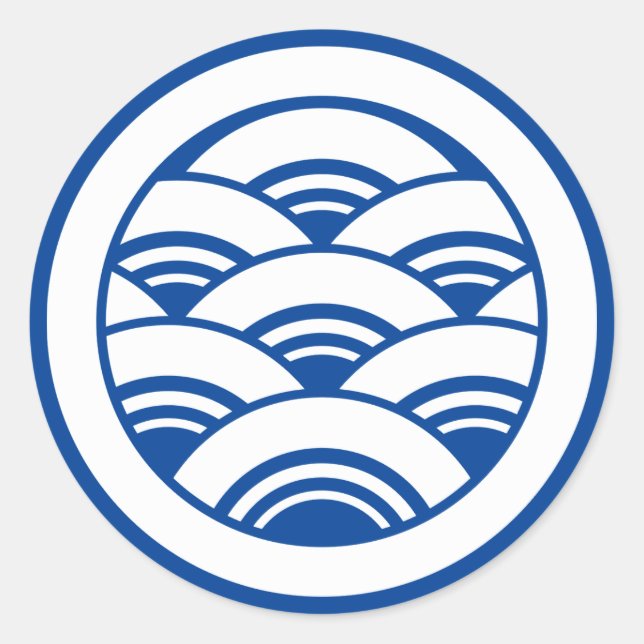 Adesivo Redondo Ondas sobrepostas em círculo (Frente)