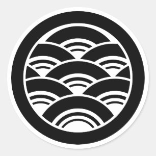 Adesivo Redondo Ondas sobrepostas em círculo