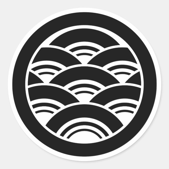 Adesivo Redondo Ondas sobrepostas em círculo (Frente)