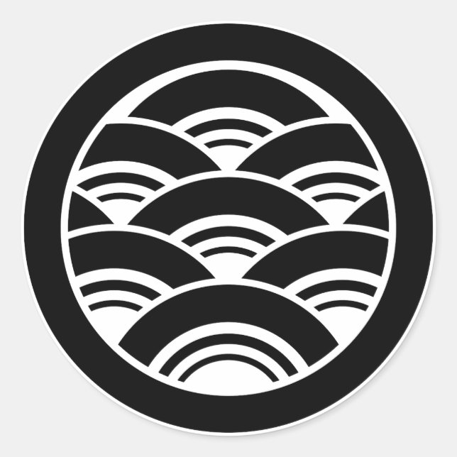 Adesivo Redondo Ondas sobrepostas em círculo (Frente)