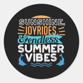Adesivo Redondo Ondas Sunset e Aventuras de Verão - Verão Legal