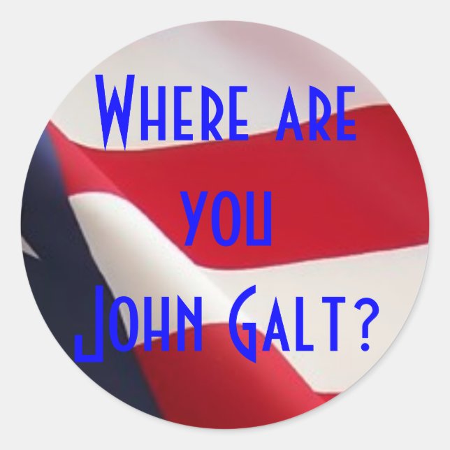 Adesivo Redondo Onde está John Galt? (Frente)