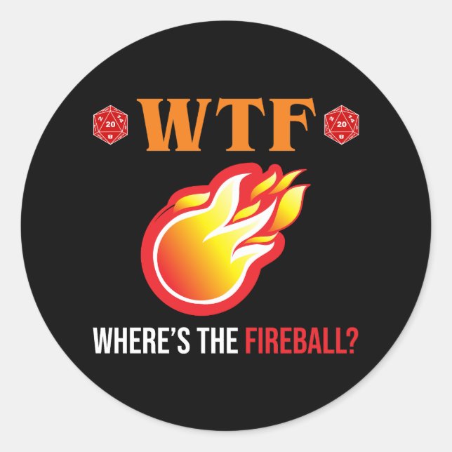 Adesivo Redondo Onde está o Fireball? (Frente)