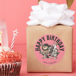 Adesivo Redondo Onde estão as coisas selvagens | Feliz Aniversário