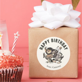 Adesivo Redondo Onde estão as coisas selvagens | Feliz Aniversário