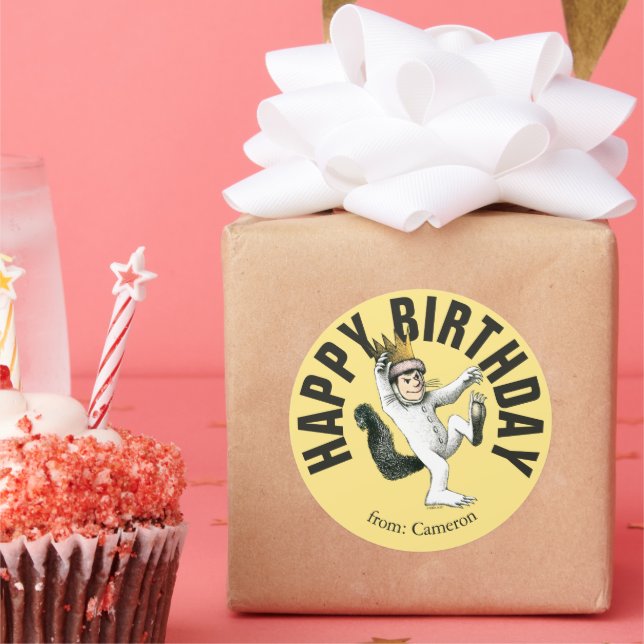 Adesivo Redondo Onde estão as coisas selvagens | Feliz Aniversário (Festa)