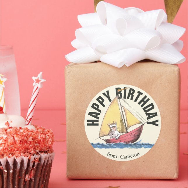 Adesivo Redondo Onde estão as coisas selvagens | Feliz Aniversário (Festa)