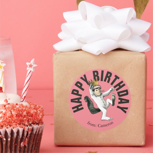 Adesivo Redondo Onde estão as coisas selvagens | Feliz Aniversário (Festa)