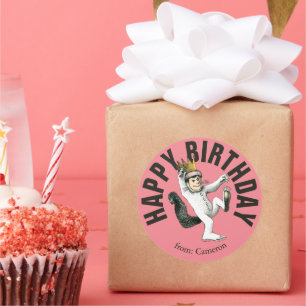 Adesivo Redondo Onde estão as coisas selvagens   Feliz Aniversário