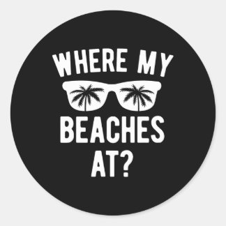 Adesivo Redondo Onde Minhas Praias Na Shirt Summer VacBeach Tr