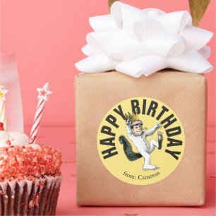 Adesivo Redondo Onde Vivem os Monstros Feliz Aniversário