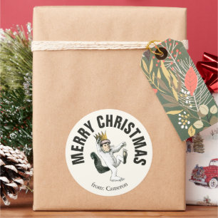 Adesivo Redondo Onde Vivem os Monstros Feliz Natal