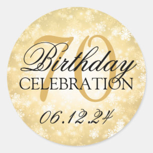 Adesivo Redondo Onderland de inverno, Dourada, com 70 de Elegante