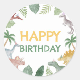 Adesivo Redondo One A Saurus Dinosaur Boy Square