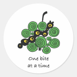 Adesivo Redondo One Bite at a Time Round Sticker – Cute Worm Doodl