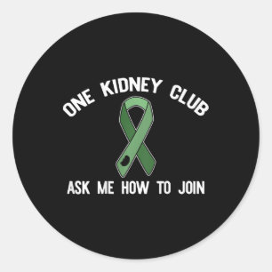 Adesivo Redondo One Kidney Club Pergunte-Me Como Se Juntar A Organ
