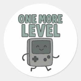 Adesivo Redondo One More Level Cute Retro Gaming Console Cartoon