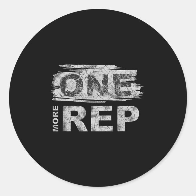 Adesivo Redondo One More Rep _ Gym Motivation  (Frente)
