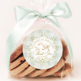 Adesivo Redondo One Silly Goose Gender neutral Sage Birthday