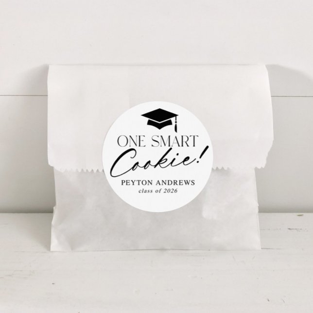 Adesivo Redondo One Smart Cookie Graduation Label (Criador carregado)