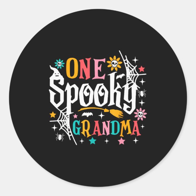 Adesivo Redondo One Soky Grandma Shirt Funny Halloween Soky Grandm (Frente)
