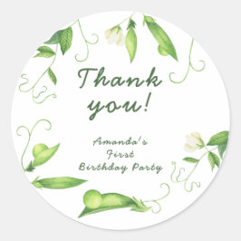 Adesivo Redondo One Sweet Pea First Birthday