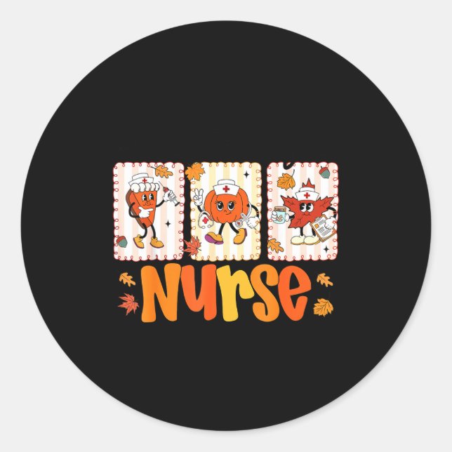 Adesivo Redondo One Thankful Nurse Thanksgiving Turkey Day Nurse G (Frente)