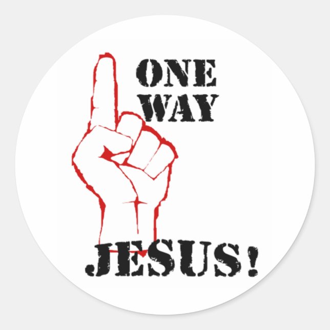Adesivo Redondo One Way Jesus (Frente)