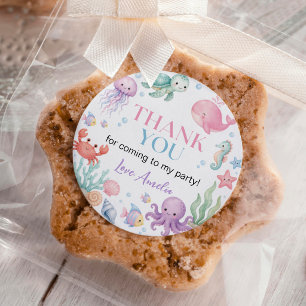 Adesivo Redondo Oneder o Mar Animais Marinhos Fofos Aniversário