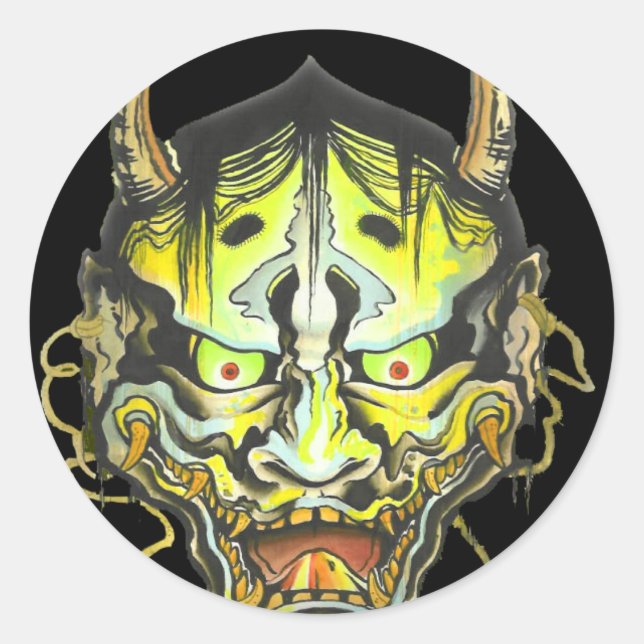 Adesivo Redondo Oni Devil Design (Frente)