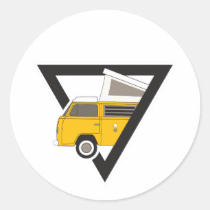 Adesivo Redondo ônibus amarelo clássico do triângulo