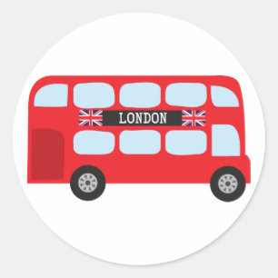 Adesivo Redondo Ônibus de dois andares em Londres