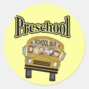 Adesivo Redondo Ônibus Escolar com Crianças