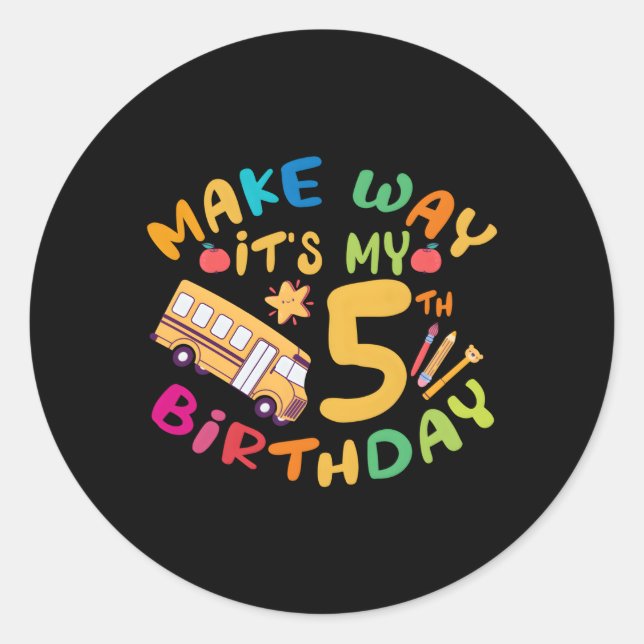 Adesivo Redondo Ônibus Escolar É O Meu 5 Py (Frente)