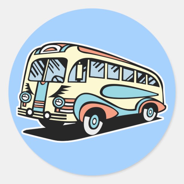 Adesivo Redondo ônibus retro (Frente)