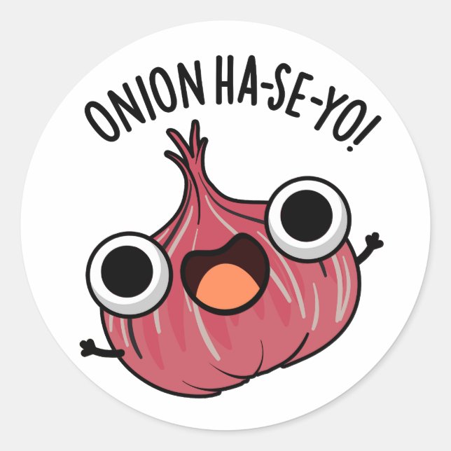 Adesivo Redondo Onion Ha-se-yo Funny Coreano Pun (Frente)