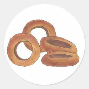 Adesivo Redondo Onion Rings Carnival Junk Comida Foodie Forradas C