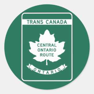 Adesivo Redondo Ontário, sinal da estrada de Transporte-Canadá