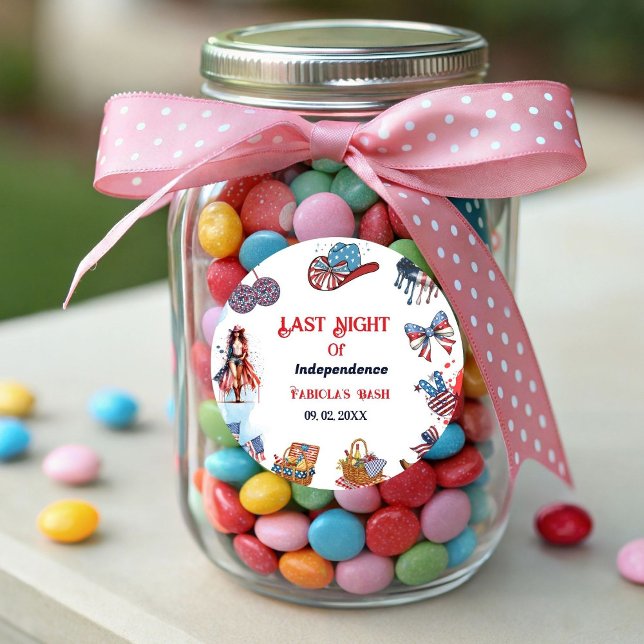 Adesivo Redondo Ontem à noite da independência 4º de Bachelorette (Criador carregado)