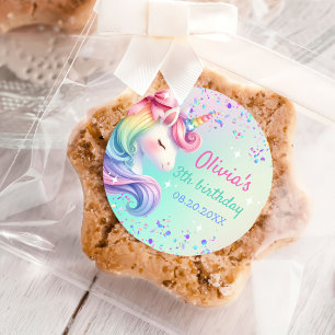 Adesivo Redondo Ontem à Noite do Pastel Arco-íris Mágico da Unicor