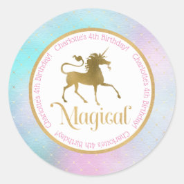 Adesivo Redondo Ontem de Unicórnio Magnético