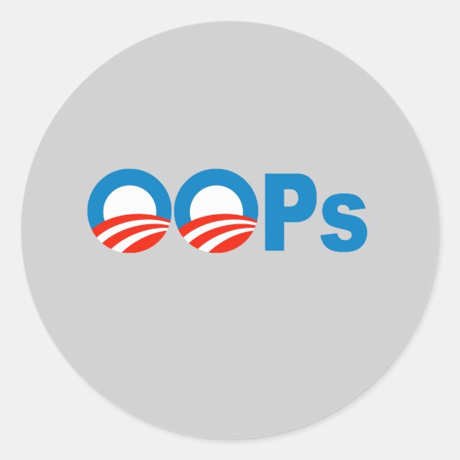 Adesivo Redondo Oops de Obama (Frente)