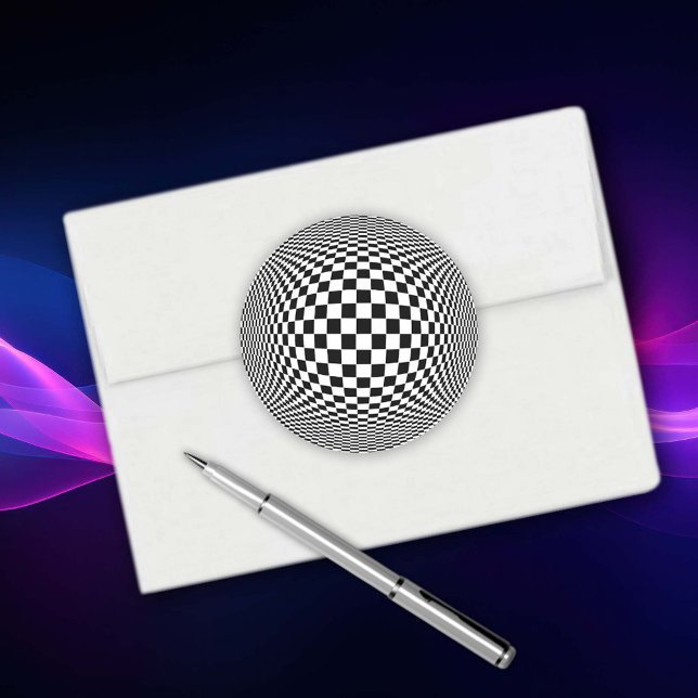 Adesivo Redondo Op Art (Op Art Classic Round Sticker)