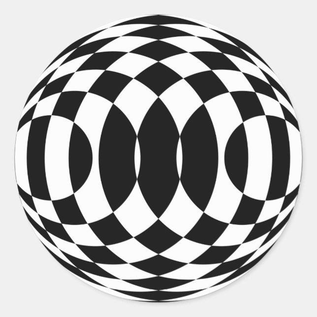 Adesivo Redondo Op-Art Harlequin (Stickers) (Frente)