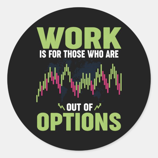 Adesivo Redondo Opções Bolsa Bolsa Comercial Dia Comercial Investi (Frente)