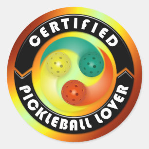 Adesivo Redondo Opções certificadas do amante 1 de Pickleball